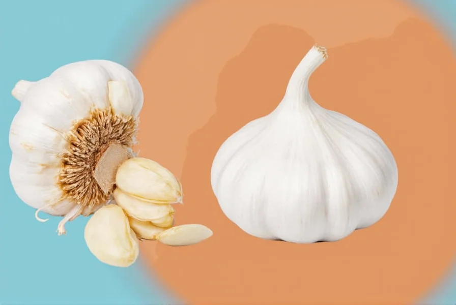 Different varieties of garlic showing clove arrangement differences