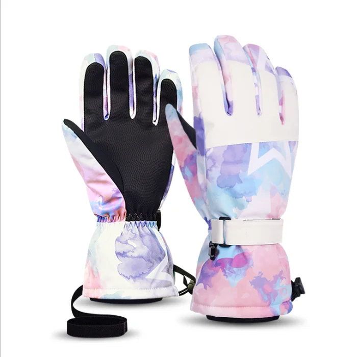 

Snowboard Warm Winter Gloves for Cold Weather Ski Gloves Waterproof Touchscreen Snow Gloves, Black, white, blue purple, black and white