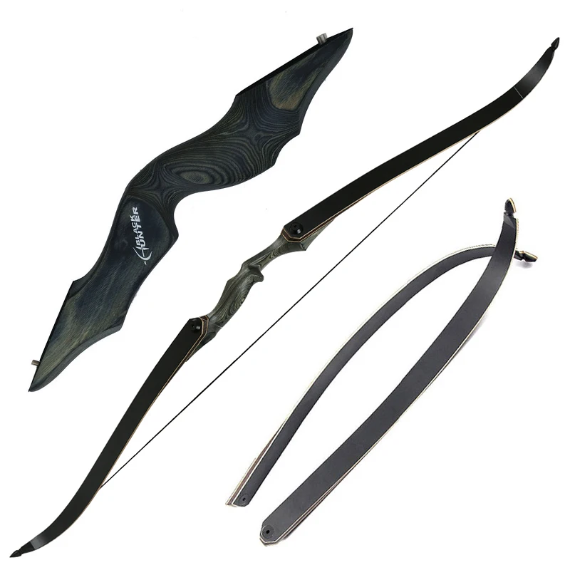 

Outdoor Sports Archery Equipment 60inch 30 - 60lbs Hunting Bow Archery Recurve Bows, Black