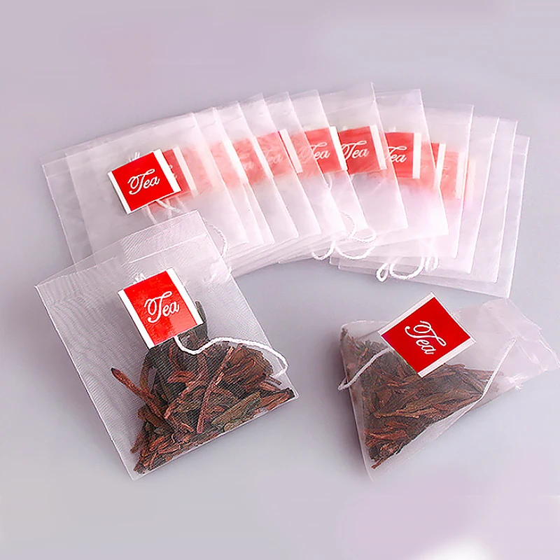 

5*6cm Empty Filter Biodegradable Drawstring Individual Tea Bags With Strings