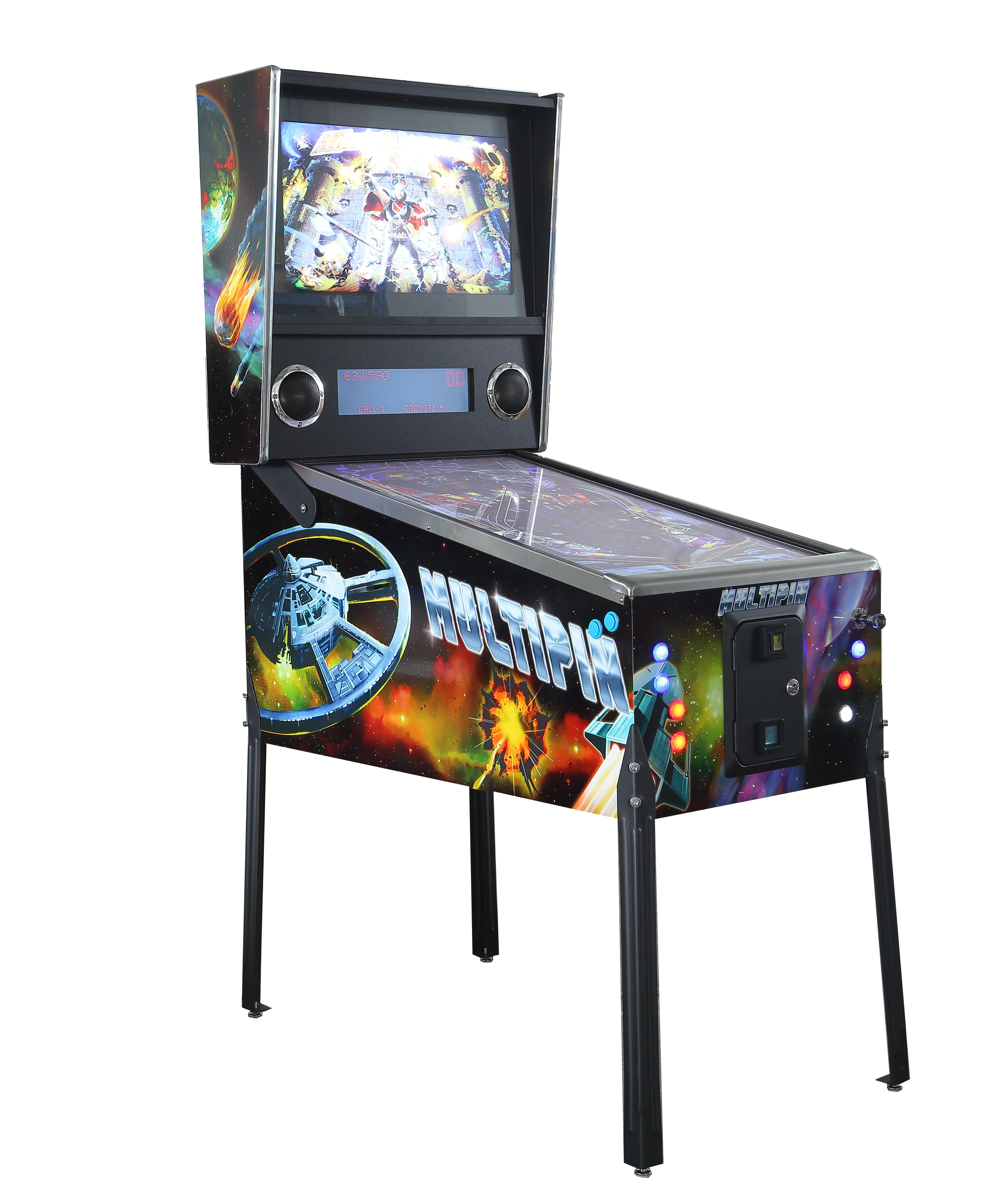 

42'' LED screen Virtual Pinball machines Pinball Flipper with 945 games, Black