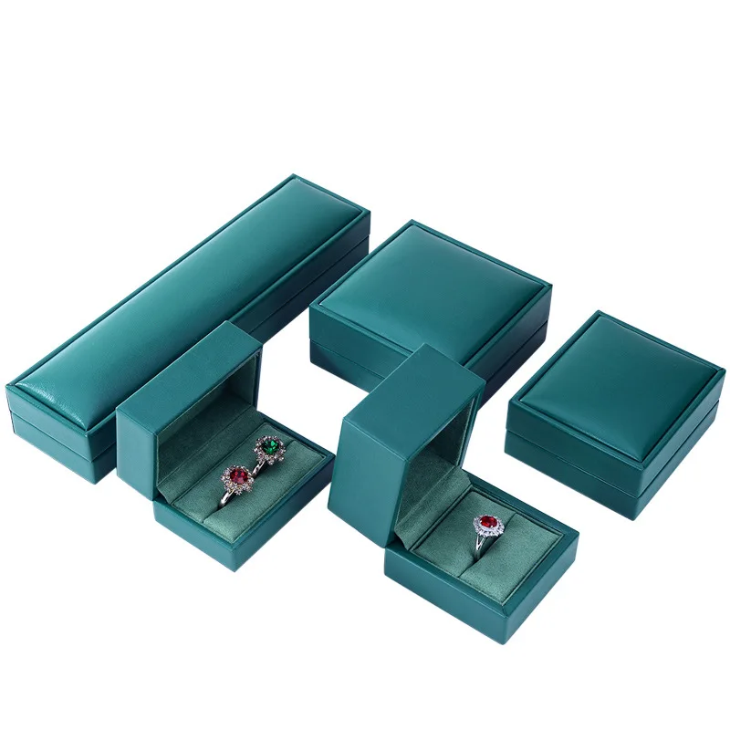 

Gem green jewelry gift box wholesale luxury ring bracelet box can be customized LOGO