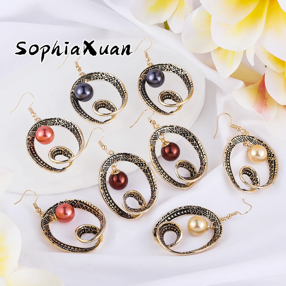 

SophiaXuan yiwu junjian New Arrival Jewelry Pearl Hawaiian Jewelry Wholesale Polynesian Earrings minka, Customized color