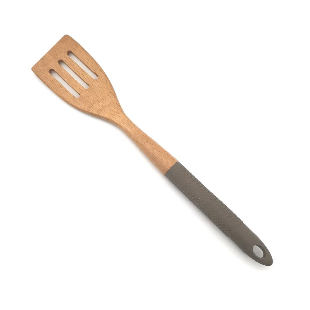 

Beech wood spatula with gray silicone handle, Natural