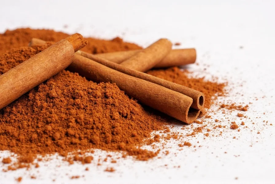 Cinnamon sticks arranged on a wooden surface