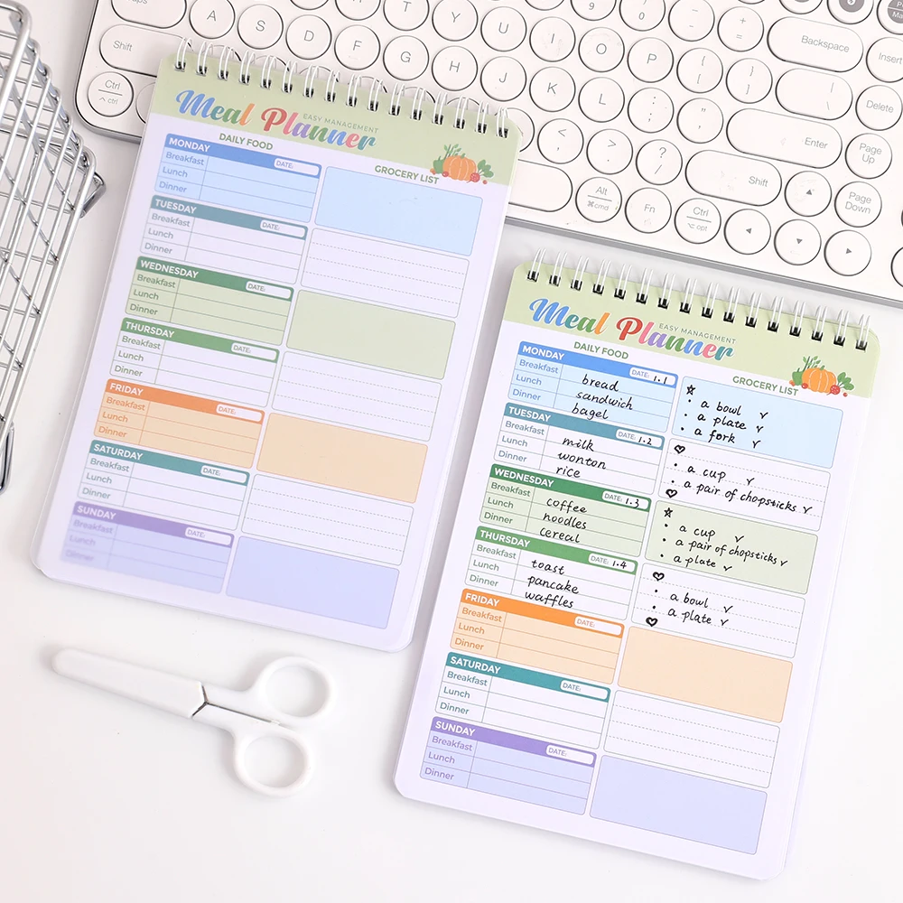 IMODA Stationery A5 Weekly Meal Planner with Grocery List Undated Daily Meal Planning Notepad for Menu Planning Healthy Diet