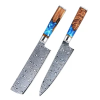 

Fangzuo Set 2 Professional 67 Layer Damascus Steel Kitchen Knives Japanese Chef Knife Kitchen Knife Set with wood handle