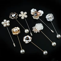 

Deepeel ZK5138 Flower Women Sweater Buckle Vintage Corsage Collar Needle Ornaments Fashion Pearl Brooch Pin