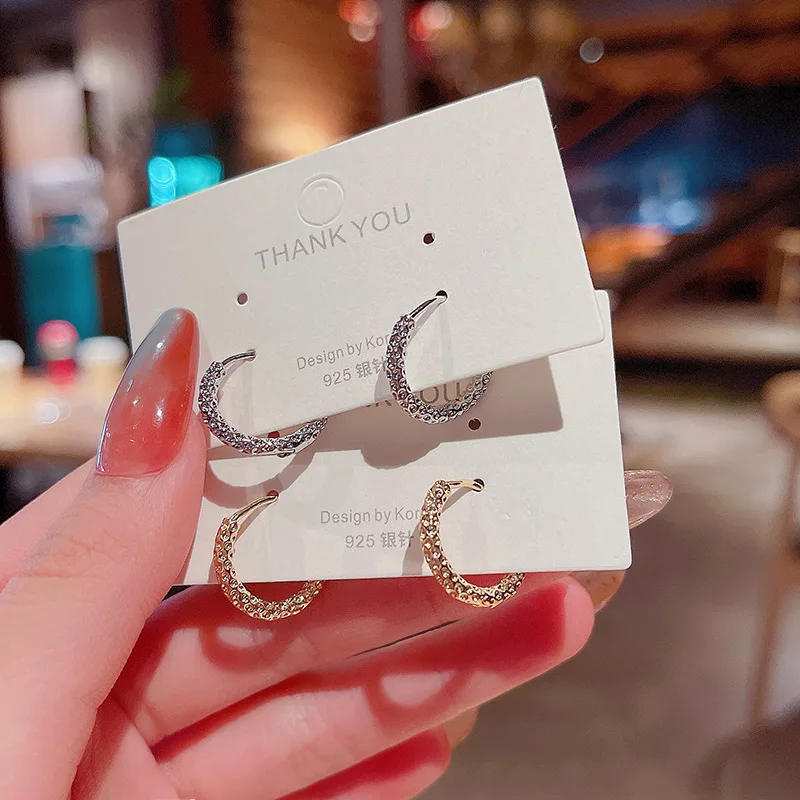 

Korean Trendy Gold Silver Plated Uneven Hoop Earring 925 Silver Needle Irregular Textured Circle Earrings