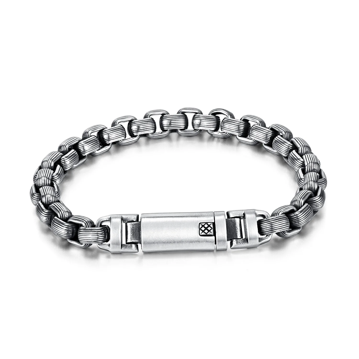 

European and American retro titanium steel pearl chain accessory fashion personality stainless steel interlock men's bracelet