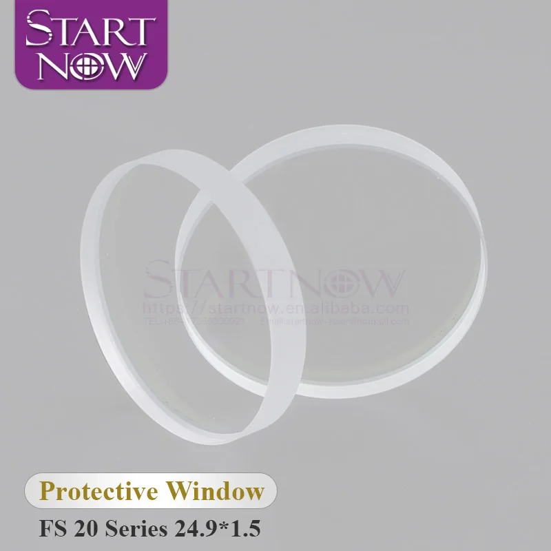 

Startnow 24.9*1.5 Quartz Laser Protective Windows for Fiber Cutting Welding Machine AR@1064nm FS Optical Lens Protection Window