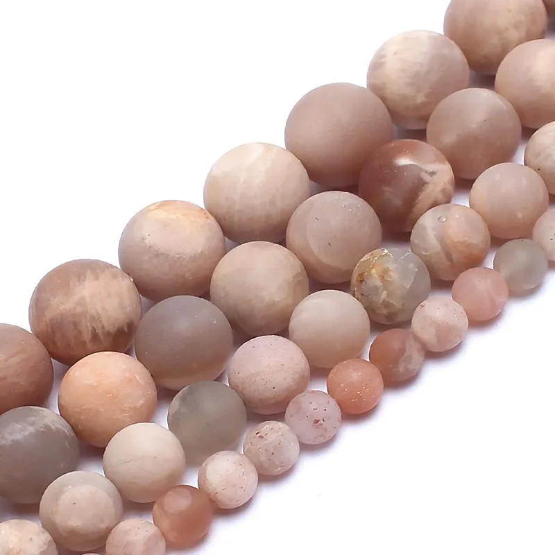 

Semi-precious Natural Stone Beads 6/8/10/12MM Dull Polish Matte Sunstone Round Beads For Jewelry Making