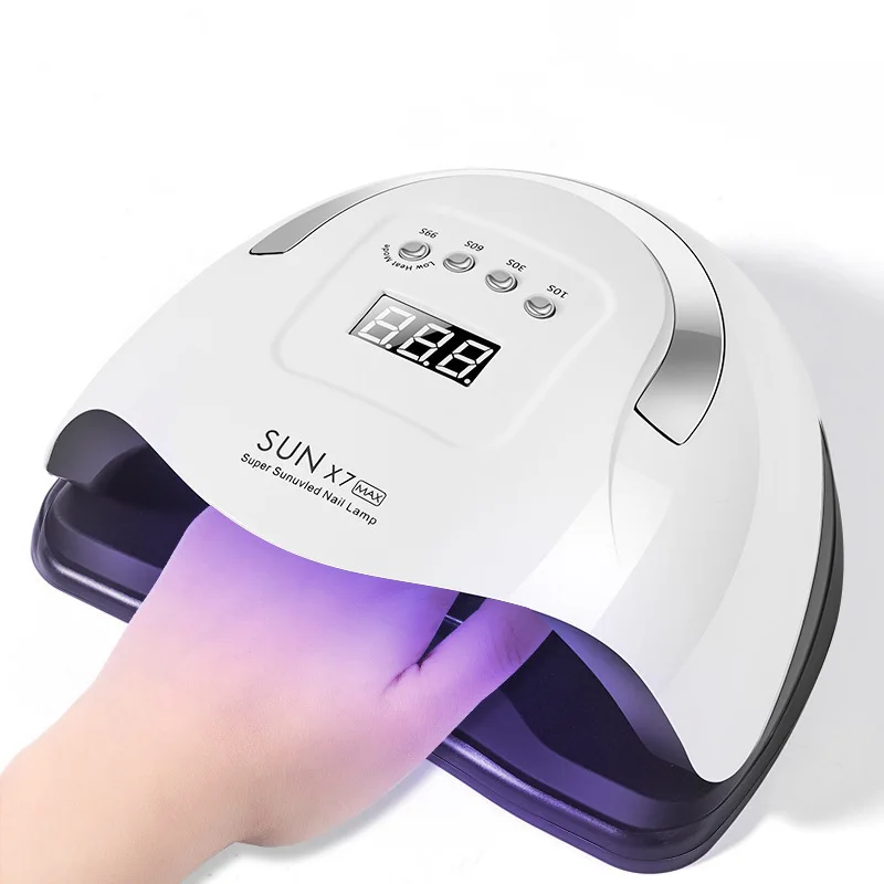 

2021 New Price 180W LED Nail Lamp Gel Lacquer Dryer UV Curing Light Pedicure Manicure Lamps SUN UV LED Nail Lamp, White/pink