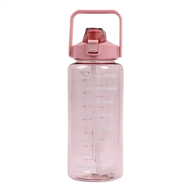 

64oz water bottle with time marker clean motivational water bottles 2000ml large capacity, Customized color acceptable