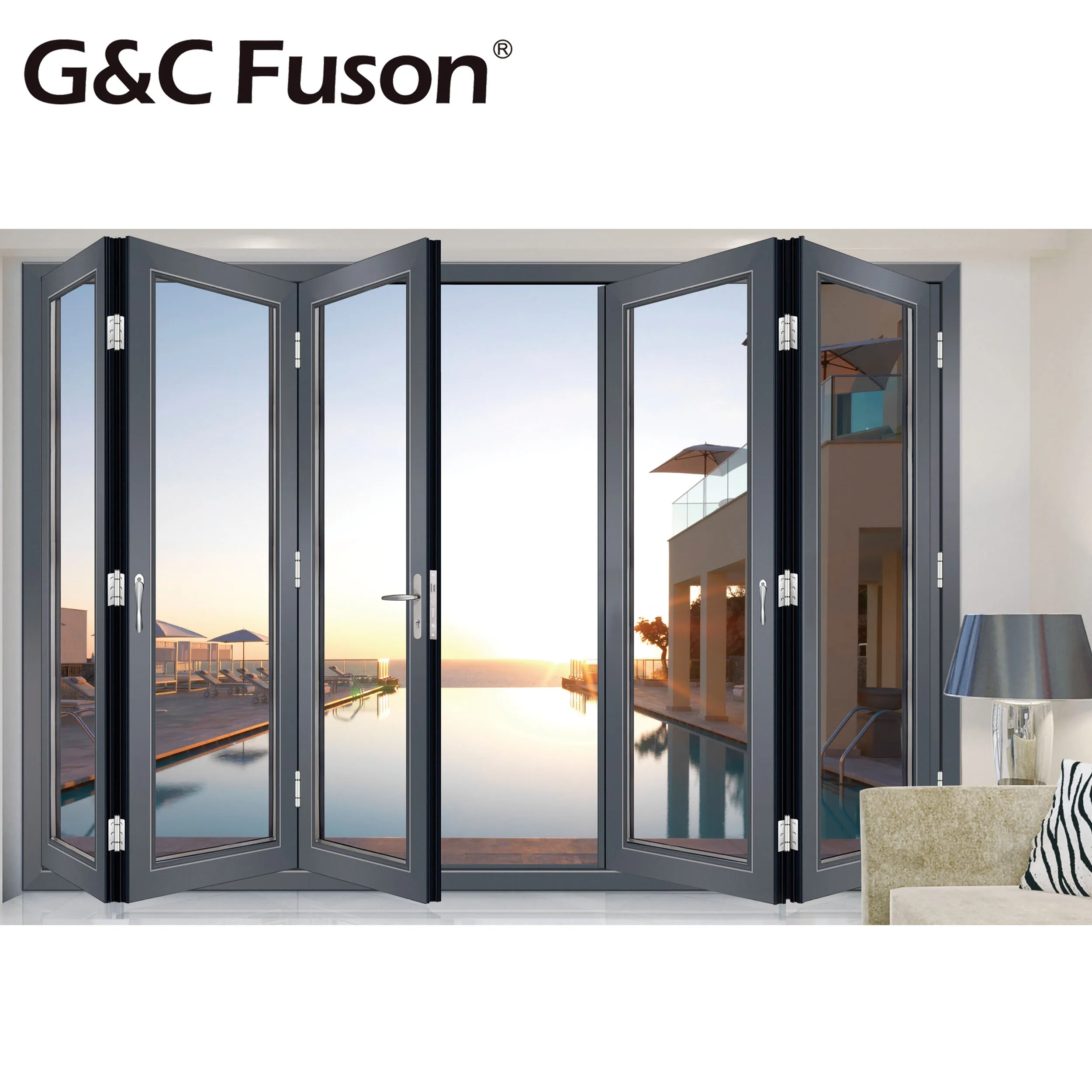 阳台强力玻璃隔音铝合金超薄框架滑动门