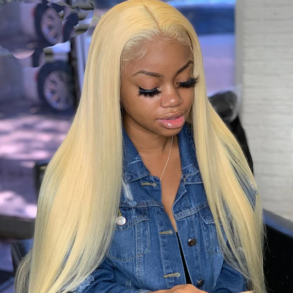 

Straight 13x6 Lace Front 26 28 30 Inch Remy Human Hair Wigs HD Transparent 613 Blonde Glueless Frontal Wig Pre Plucked Baby Hair