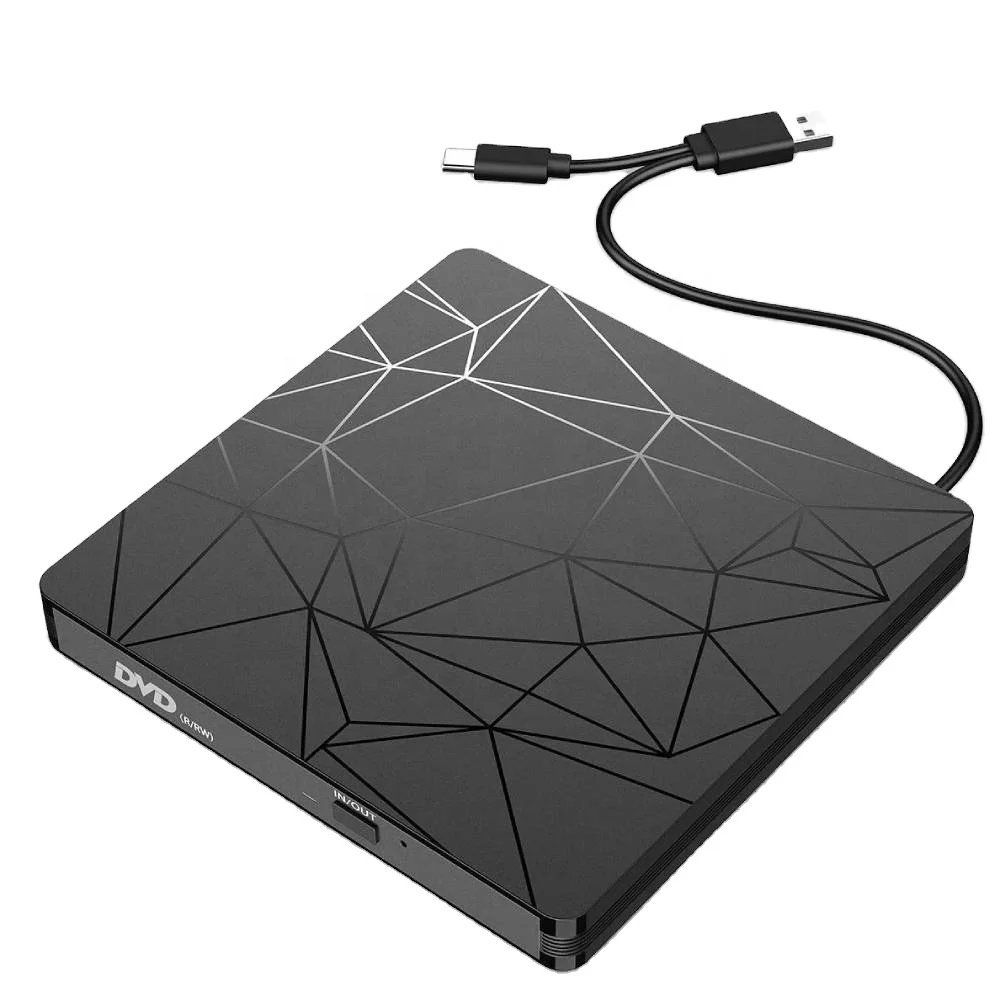 
Raycue Portable External DVD CD Player CD RW Burner and Reader with USB 3.0 and Type C 