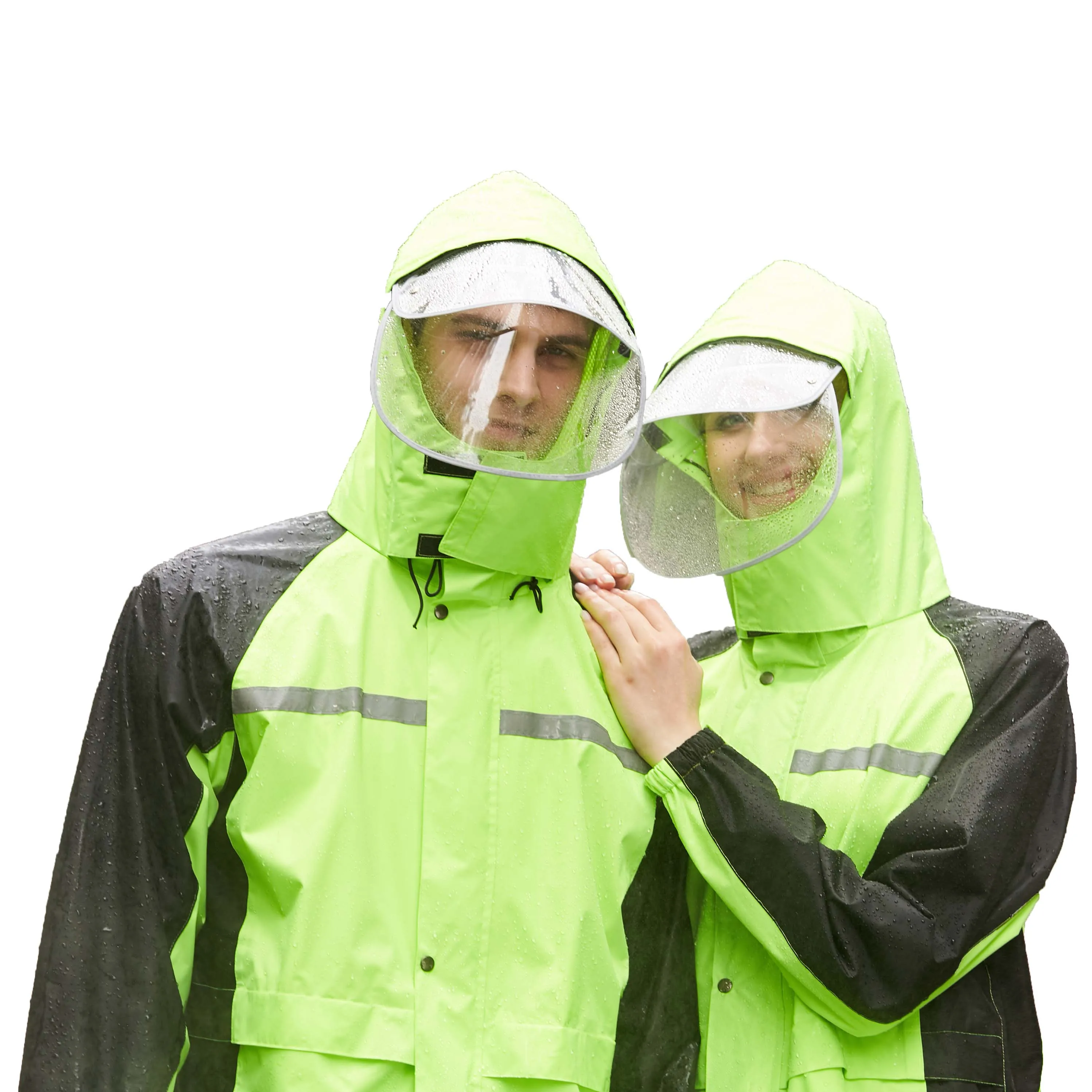 

Chinese bicycle motorcycle waterproof promotional rain coat, Fluorescent green, fluorescent orange, grass