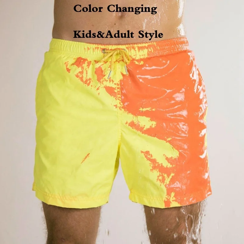 

Top Seller 40 Colors For Adult And Kids Color Change Swim Shorts Men