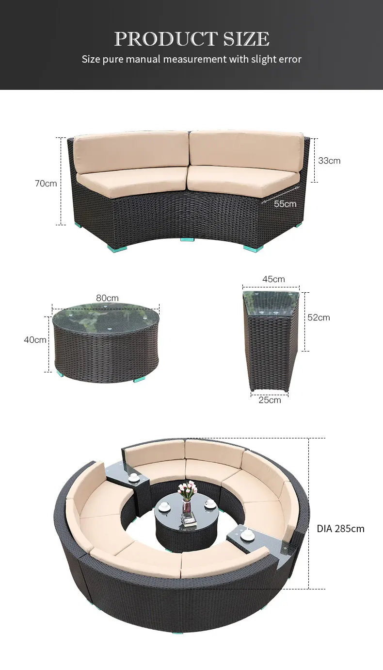 Foshan Patio Furniture Outdoor Sofa Rattan Outdoor Sofa Set Commercial
