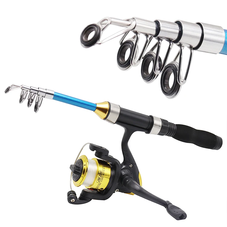 

Special offer kid fishing reel fishing rod set salt water small folding ultra-light bait fishing rod, Black+blue