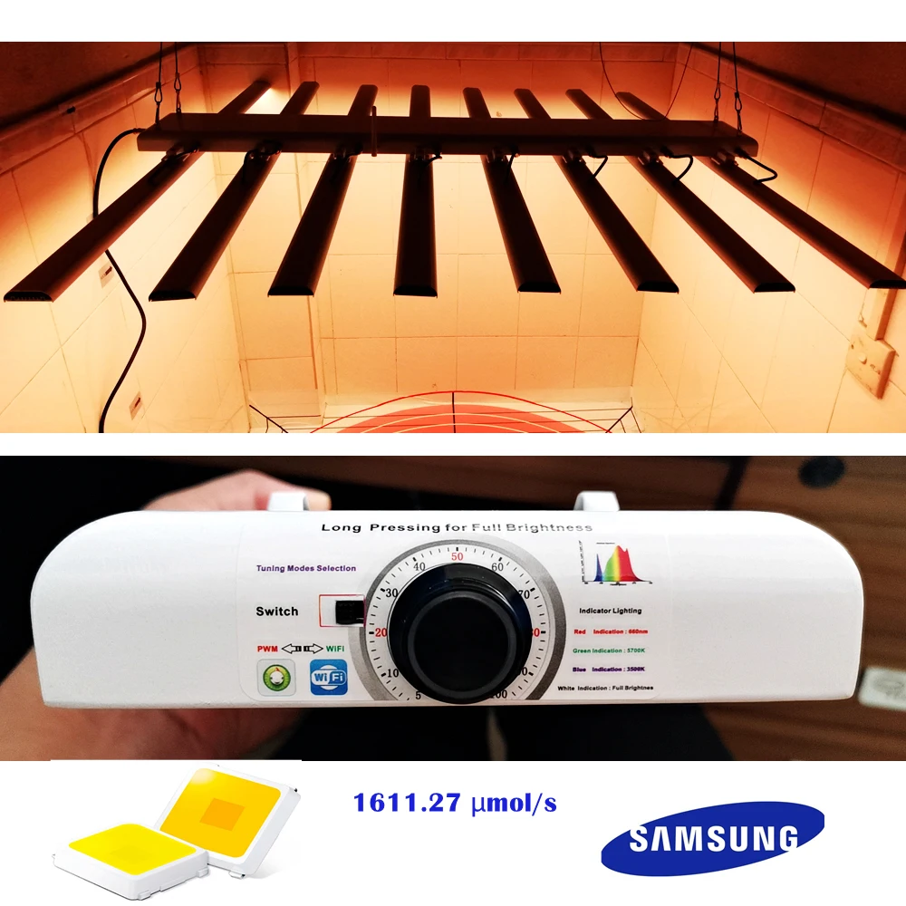 LED Grow Light Full Spectrum PPF 1611.27umols 2.52umolJ Samsung LM301B LED Strip Lights for Hydroponic Growing Systems