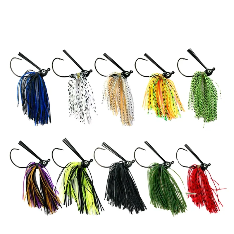 

Mustad fish hook Skirt block grass and anti-hanging bottom lead hook 7g 10g 14g bait, 10colors