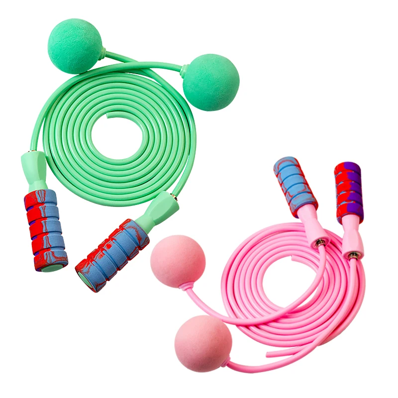 

Wholesale 8Mm 2021 Anti Slip Buy Custom Plastic Cordless Rope Jump Skipping Rope With Ball, Green,pink