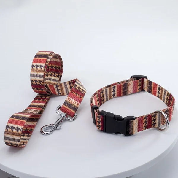 

Custom Stylish Designing Unique Colorful Safety Chain Dog Collar And Leash Set