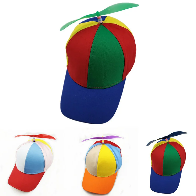 Fun bamboo dragonfly children's baseball caps for parents and children multicolor propeller baseball caps outdoor sun hats