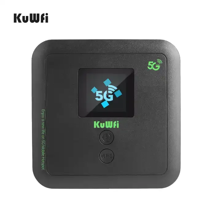 

2.5Gbps 6000mAh KuWFi dual band mobile wifi router 5g 128users 5g pocket wifi router with 1000M ethernet port