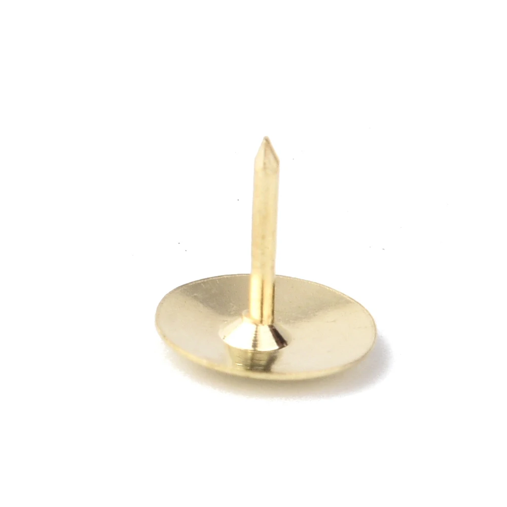 Office Flat Head Gold Thumb Tacks Metal Customized Push Pins