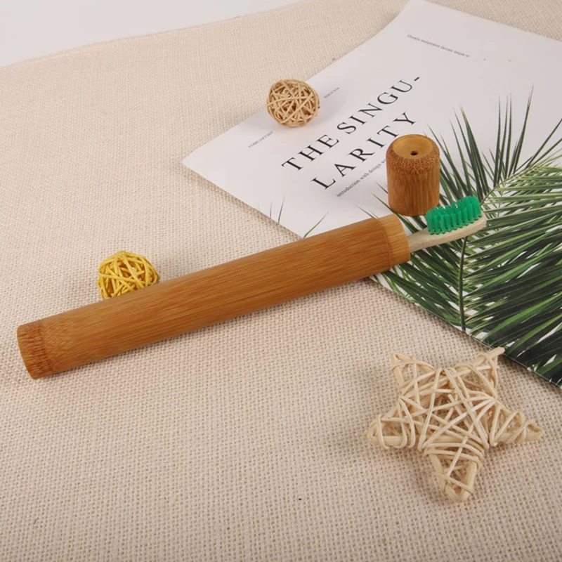 
Customized Eco-friendly Biodegradable Nature Bamboo Toothbrush Tube 