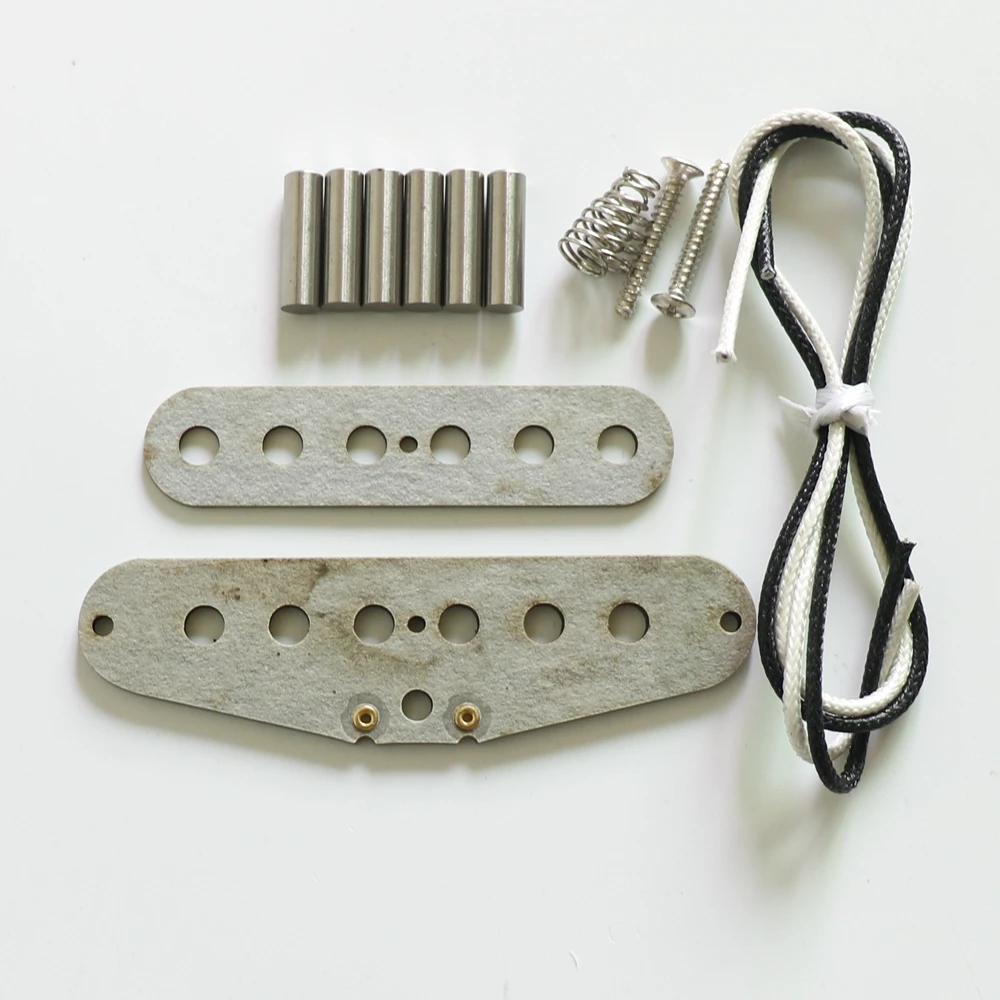 Handmade Alnico 5 Single Coil Strat Style Guitar Pickup Kits With Gray Vulcanized Fiber Plate