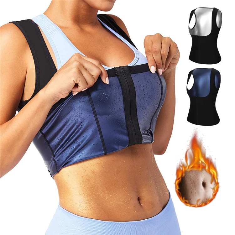 

Wholesale Dropshipping Women Fitness Zipper Tank Top Neoprene Waist Trainer Sweat Sauna Vest, As shown