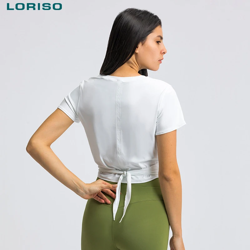 

2021 LORISO summer women yoga t-shirt work out t shirt fitness active wear logo tees workout tshirts for women, Multicolor optional
