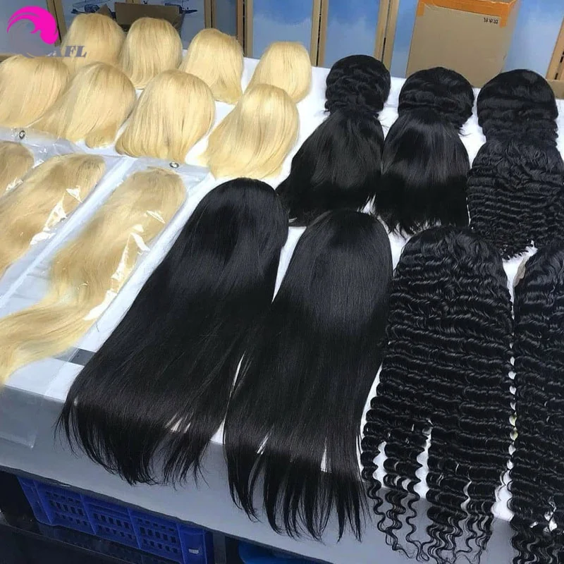 

AFL 13*6 deep wave full lace human hair wig wholesale 100% virgin cuticle aligned lace frontal wig for black women