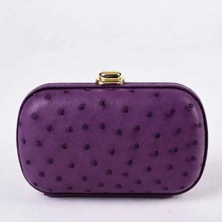 

SALE Genuine Ostrich box clutch bag ladies luxury leather dinner bags dress handbags