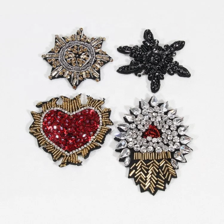 

2019 New Product Sequin Glitter Rhinestone Applique For Clothes Patches, Custom color