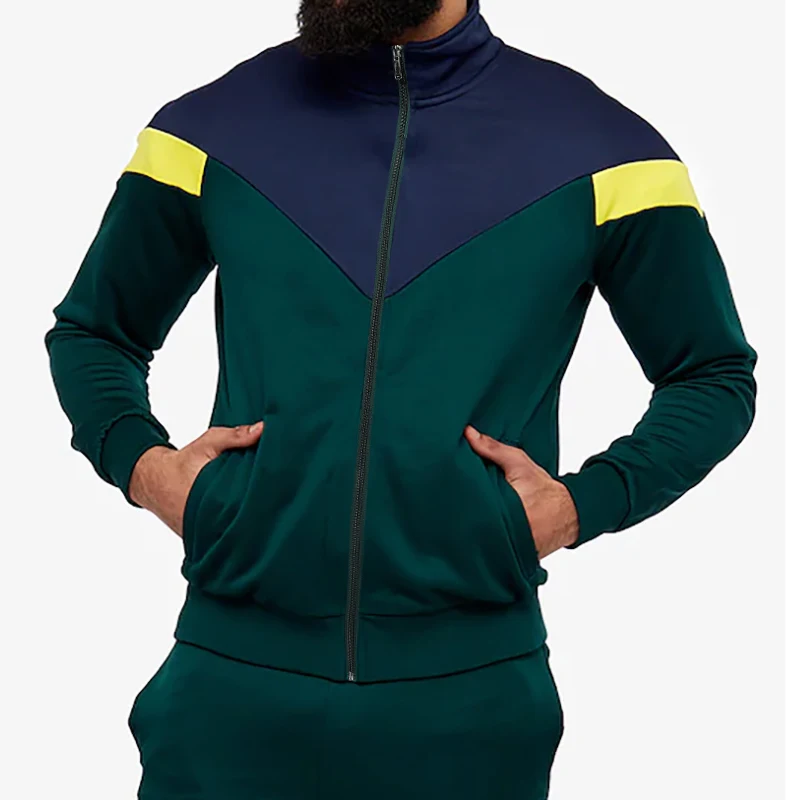 

High Quality Outerwear Custom Logo Man Sports fitness Blank Jackets Men's Full Zipper Track Jacket