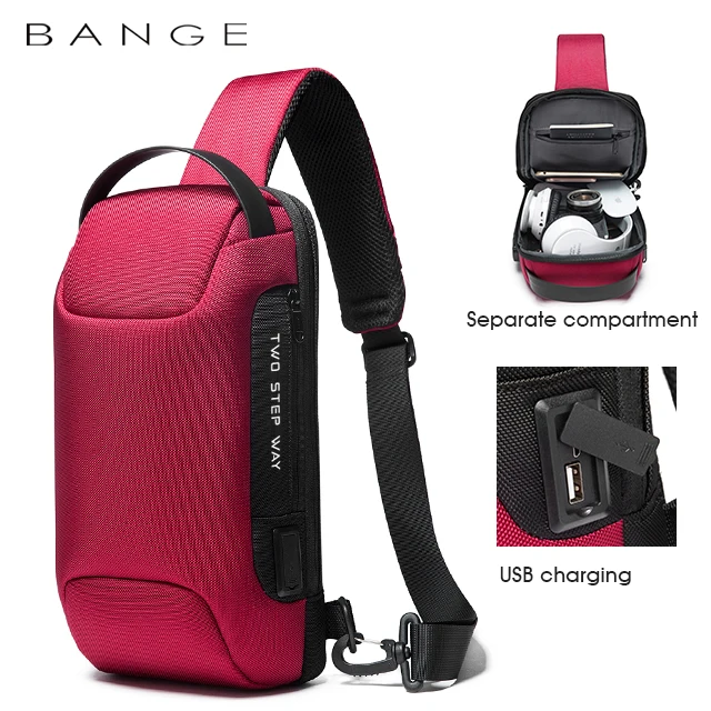 

Bange new hot sell multifunctional customise crossbody sport wholesale girls custom ladies sling bag men sling bag