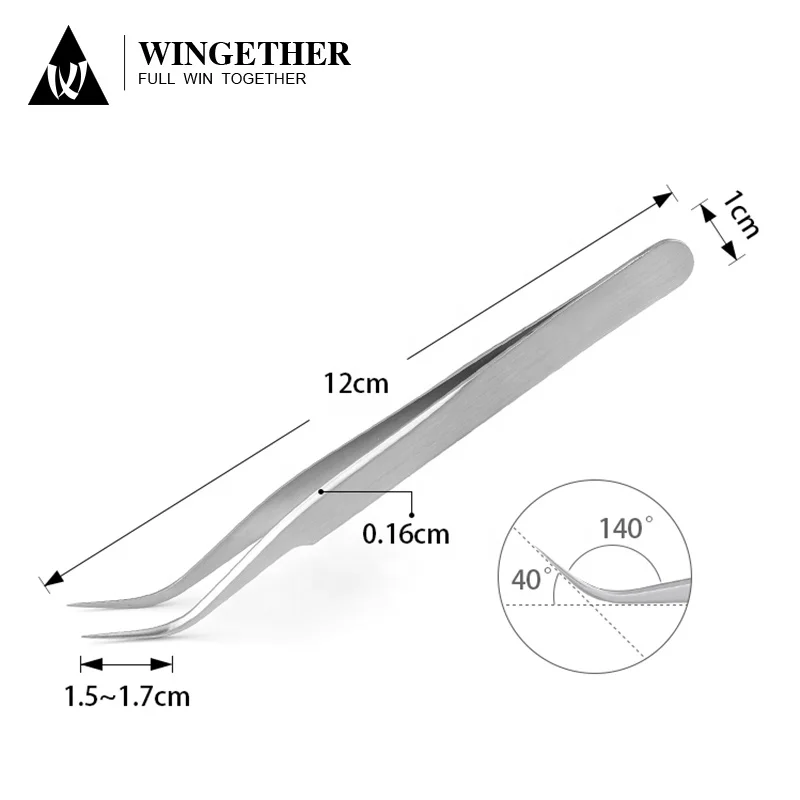 

Amazon Hot Selling In Stock Stainless Steel 40 Degree Tweezers Extensible Tweezers For Eyelash Extension Volume Tweezers