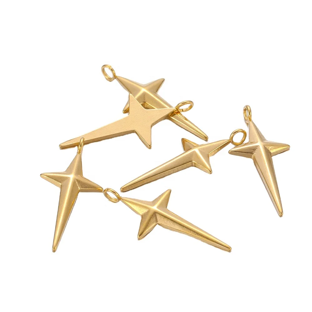 

Stainless Steel Star Cross Charms Hoop Earrings Charm DIY Jewelry Pendants Making Findings Accessories Bracelet Supplies