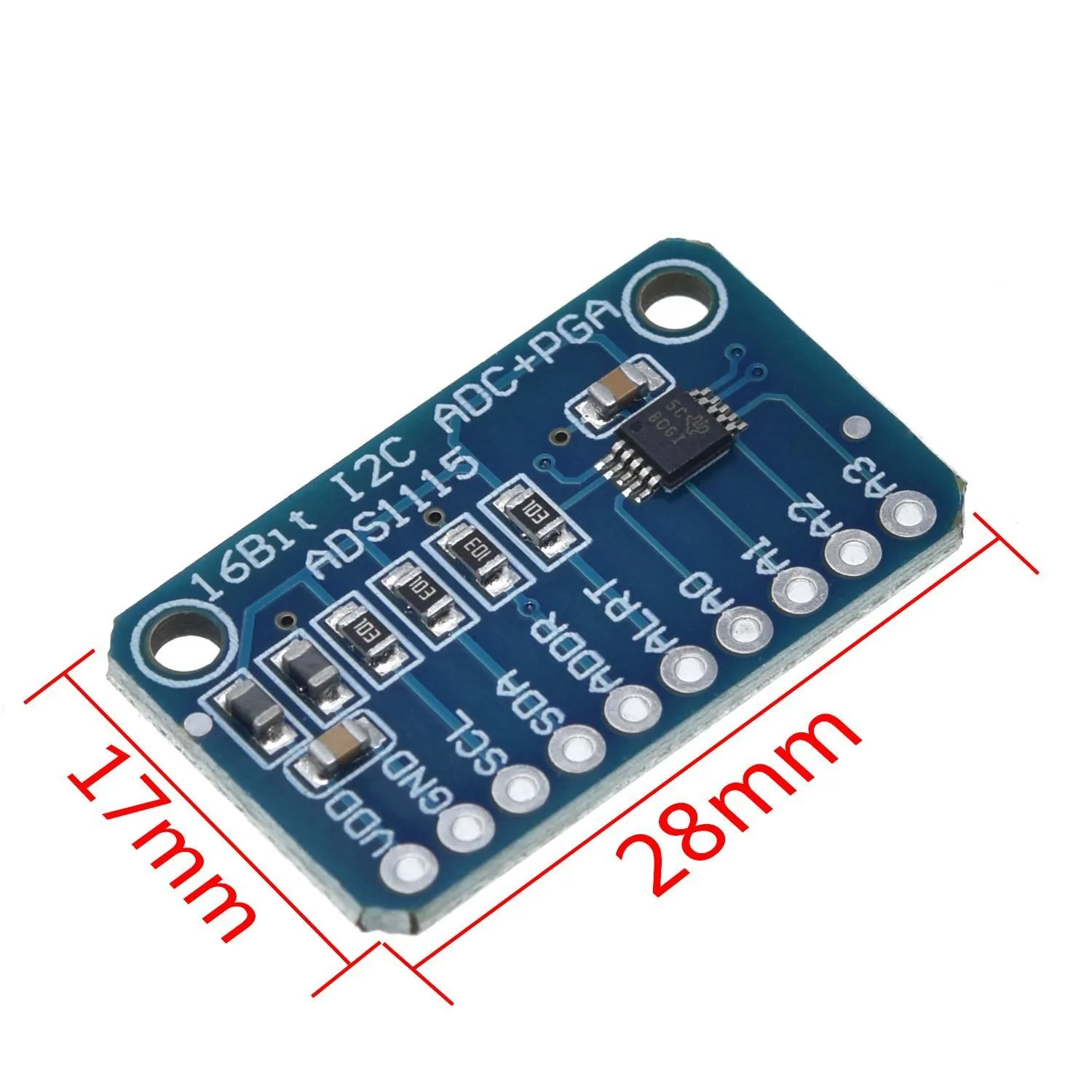ADC I2C 16 Bit ADS1115 4 Channels module with Pro RPi Gain Amplifier for Arduino