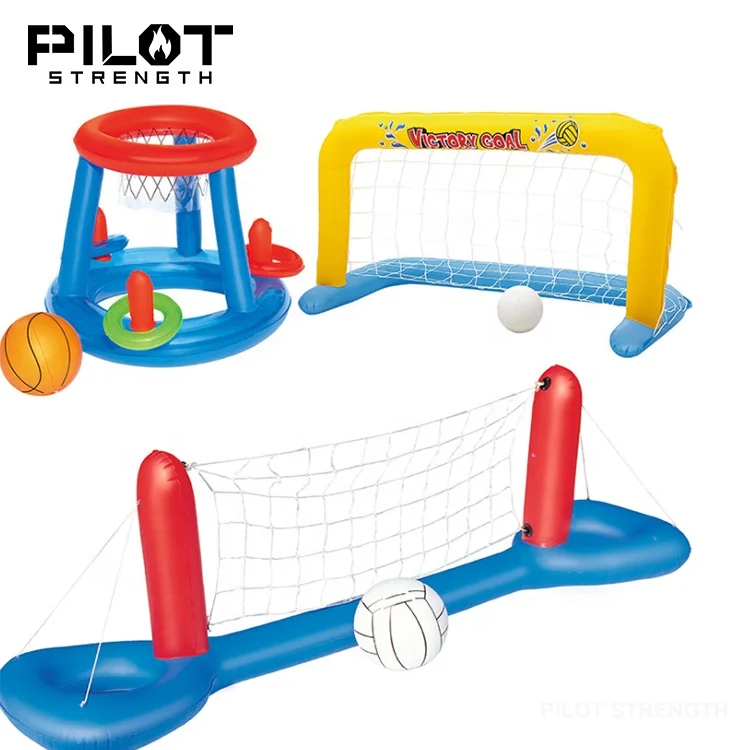 

2021 PILOT SPORTS Kids Mini Sports Water Polo Pvc Inflatable Soccer Goal For Game Use With One Ball, Customized