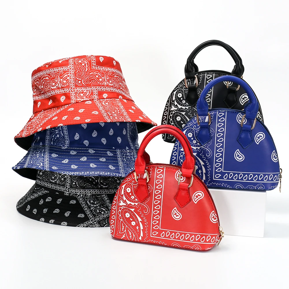 

New Arrivals 2021 Bucket Hats and Bandana Purse Set Women Hand Bags Ladies Handbags Luxury Handbags for Women Purses, Customizable