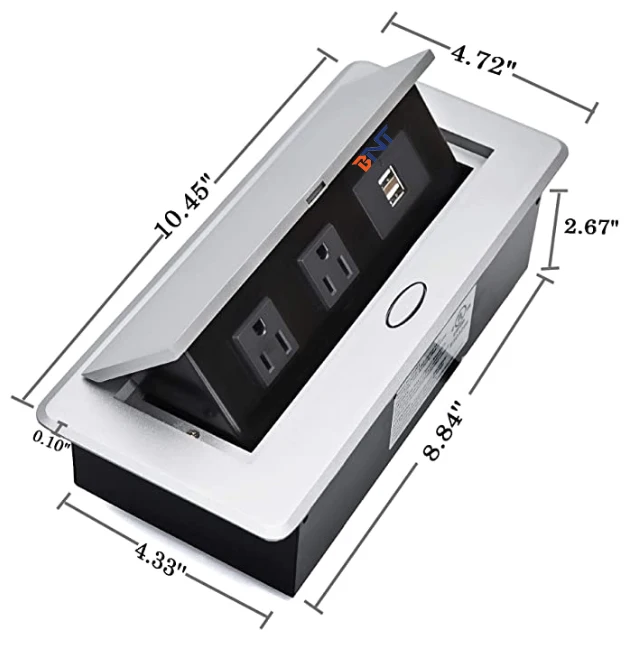 Cat6 Network Flush Mount Table Top Power Outlet With Uk Power Outlet