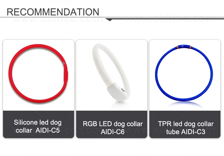 Luxury New Trend USB Rechargeable Dog Collar Led Flashing Tube Night Safety Silicone Collar for Dogs