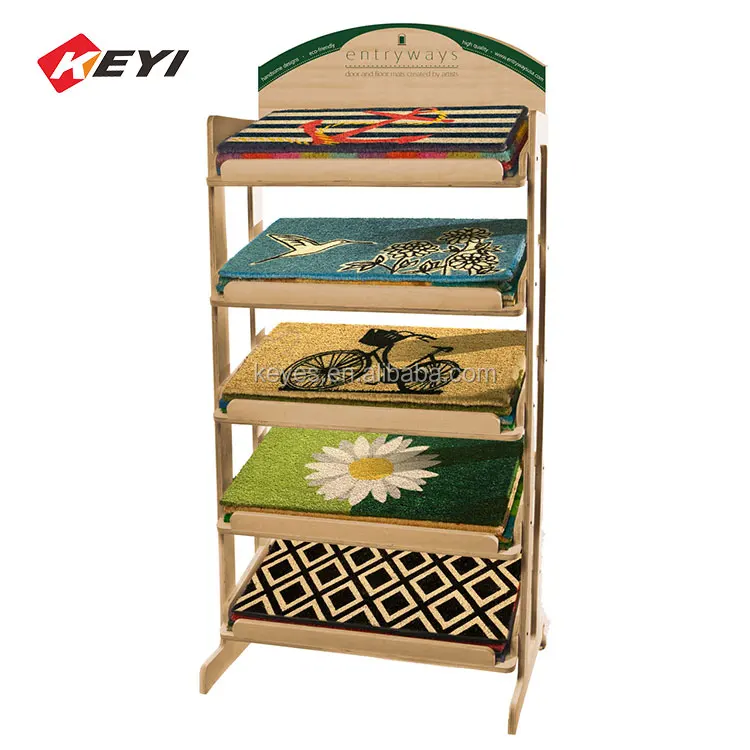 Custom Durable Metal Door Mat Display Stand / Carpet Sample Display