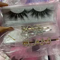 

free sample lashes and hair pins hairclips with words 25mm mink lashes vendor lashes packaging